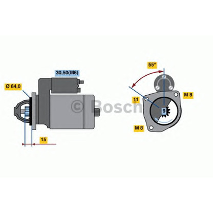 Foto Starter BOSCH 0001107109