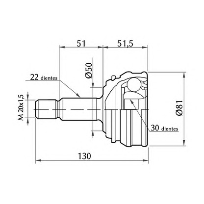 Photo Jeu de joints, arbre de transmission KSM-KOSHIMO 18600068014