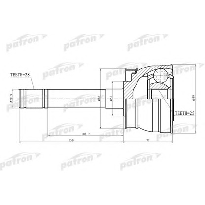 Photo Joint Kit, drive shaft PATRON PCV9721