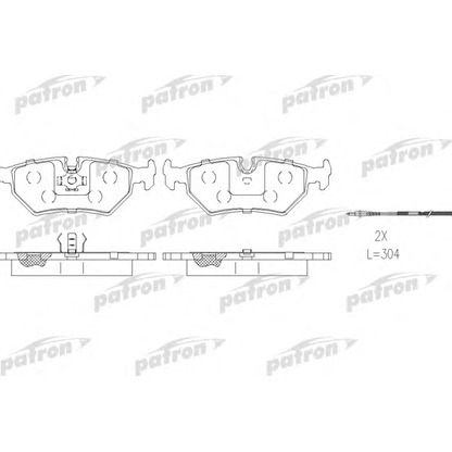 Photo Kit de plaquettes de frein, frein à disque PATRON PBP1003