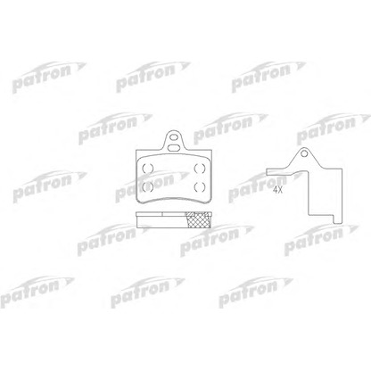 Фото Комплект тормозных колодок, дисковый тормоз PATRON PBP1413
