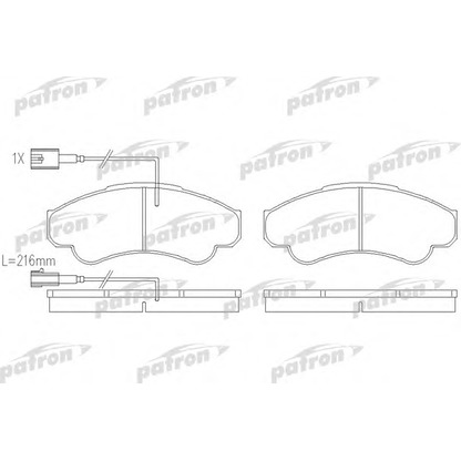 Фото Комплект тормозных колодок, дисковый тормоз PATRON PBP1479