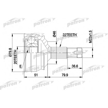 Photo Joint Kit, drive shaft PATRON PCV1013