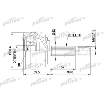 Photo Joint Kit, drive shaft PATRON PCV1019