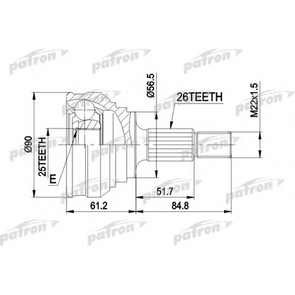 Photo Joint Kit, drive shaft PATRON PCV1025