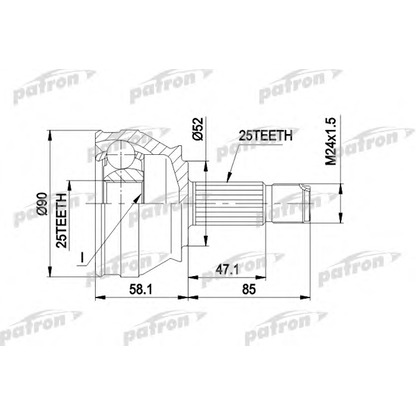Photo Joint Kit, drive shaft PATRON PCV1032