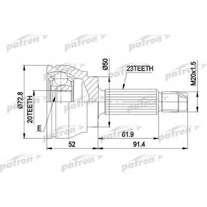 Photo Joint Kit, drive shaft PATRON PCV1037