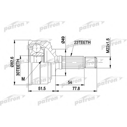 Photo Joint Kit, drive shaft PATRON PCV1044