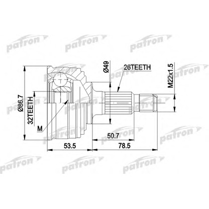 Photo Joint Kit, drive shaft PATRON PCV1045