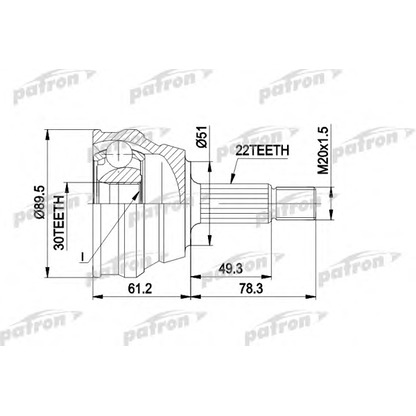 Photo Joint Kit, drive shaft PATRON PCV1050
