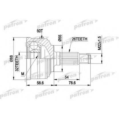 Photo Joint Kit, drive shaft PATRON PCV1053