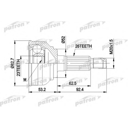 Photo Jeu de joints, arbre de transmission PATRON PCV1069