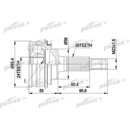 Photo Joint Kit, drive shaft PATRON PCV1070