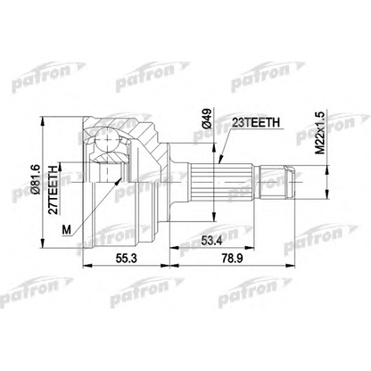 Photo Joint Kit, drive shaft PATRON PCV1086