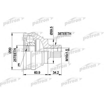 Photo Joint Kit, drive shaft PATRON PCV1119