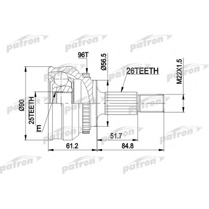 Photo Joint Kit, drive shaft PATRON PCV1127