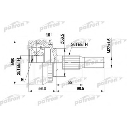 Photo Joint Kit, drive shaft PATRON PCV1133