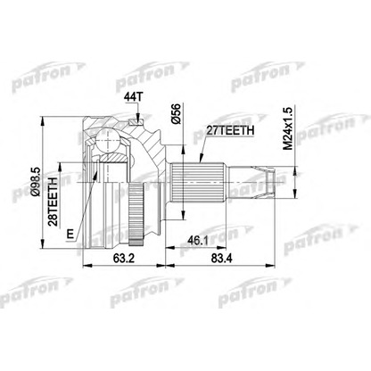 Photo Jeu de joints, arbre de transmission PATRON PCV1152