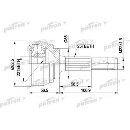 Photo Joint Kit, drive shaft PATRON PCV1163