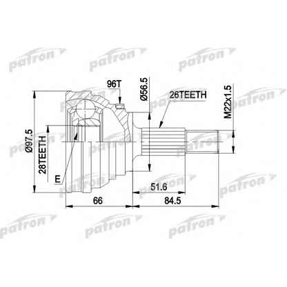 Photo Joint Kit, drive shaft PATRON PCV1203