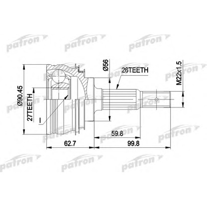 Photo Joint Kit, drive shaft PATRON PCV1207