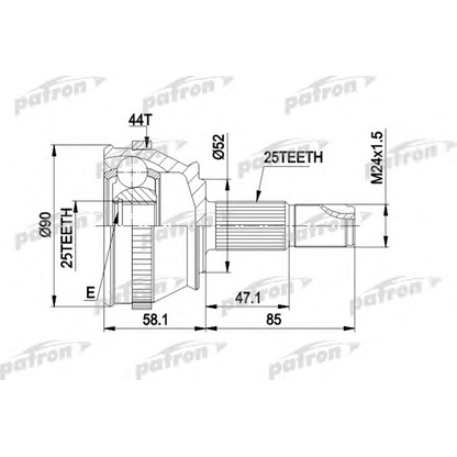 Photo Jeu de joints, arbre de transmission PATRON PCV1212