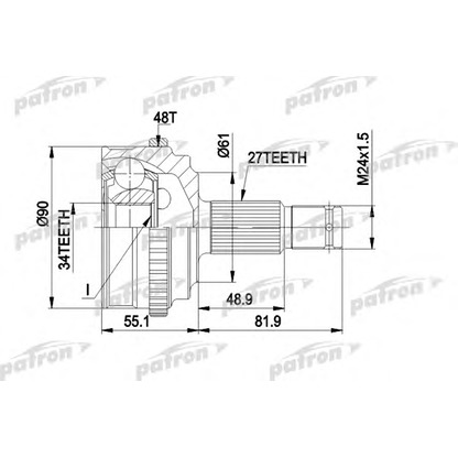 Photo Jeu de joints, arbre de transmission PATRON PCV1222