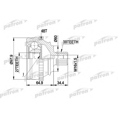 Photo Joint Kit, drive shaft PATRON PCV1229