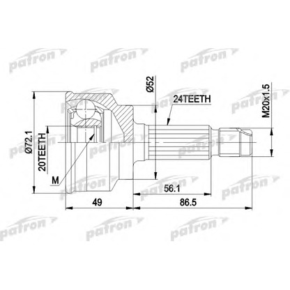 Zdjęcie Zestaw przegubu, półoż napędowa PATRON PCV1261