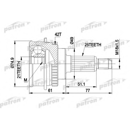 Photo Jeu de joints, arbre de transmission PATRON PCV1266