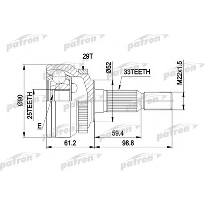 Photo Joint Kit, drive shaft PATRON PCV1269
