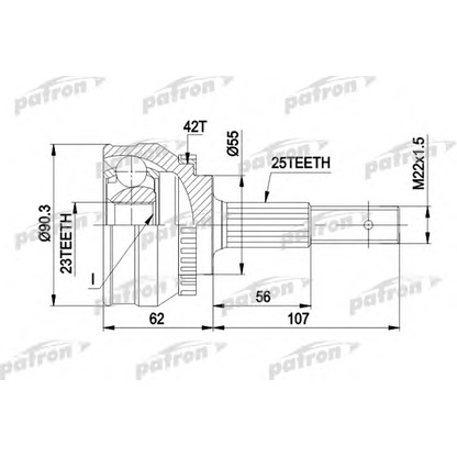 Photo Joint Kit, drive shaft PATRON PCV1275
