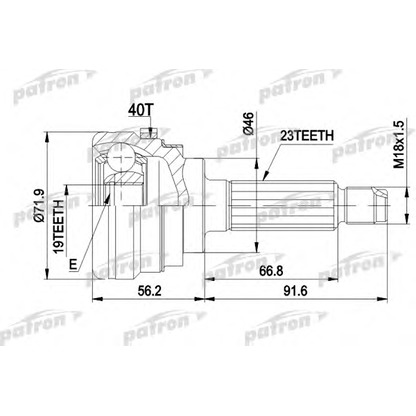 Photo Joint Kit, drive shaft PATRON PCV1280