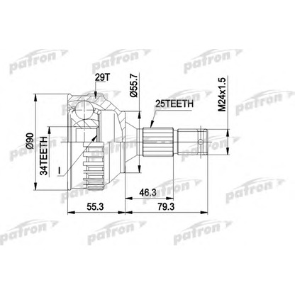 Photo Jeu de joints, arbre de transmission PATRON PCV1282