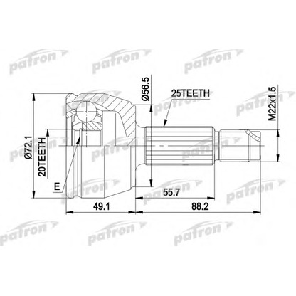 Photo Joint Kit, drive shaft PATRON PCV1283