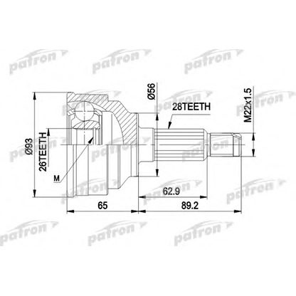 Photo Joint Kit, drive shaft PATRON PCV1291