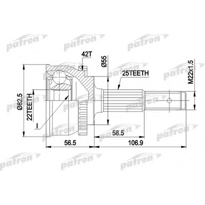 Photo Joint Kit, drive shaft PATRON PCV1293