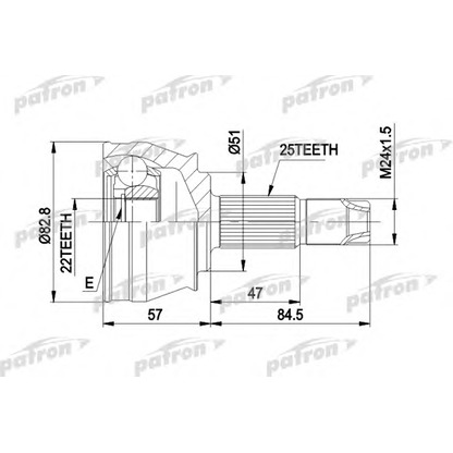 Фото Шарнирный комплект, приводной вал PATRON PCV1306