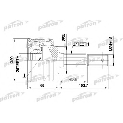 Photo Joint Kit, drive shaft PATRON PCV1323