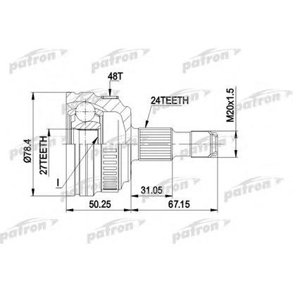 Photo Joint Kit, drive shaft PATRON PCV1367