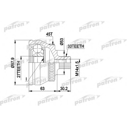 Photo Jeu de joints, arbre de transmission PATRON PCV1381