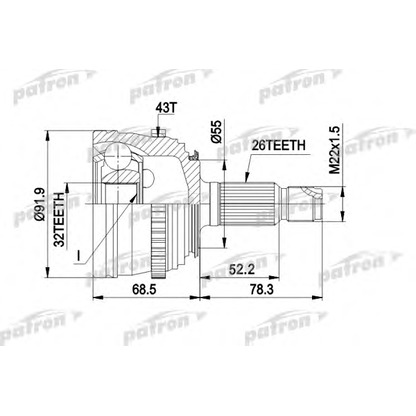 Photo Jeu de joints, arbre de transmission PATRON PCV1399