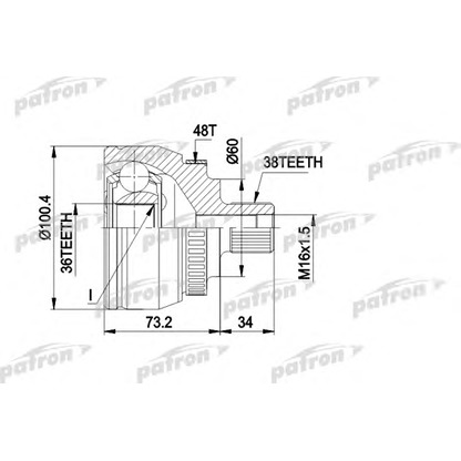 Photo Joint Kit, drive shaft PATRON PCV1444