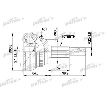 Photo Joint Kit, drive shaft PATRON PCV1485