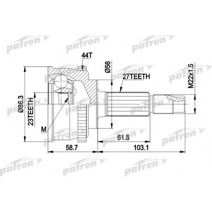 Photo Joint Kit, drive shaft PATRON PCV1508