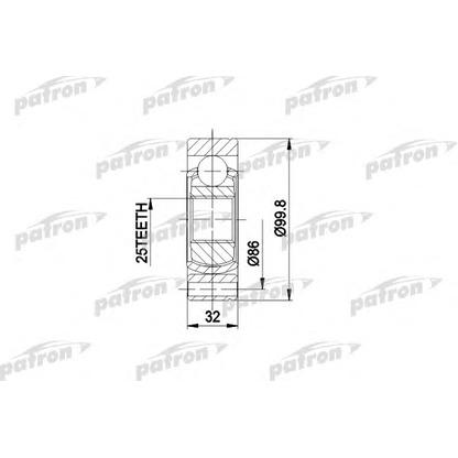 Фото Шарнирный комплект, приводной вал PATRON PCV3002