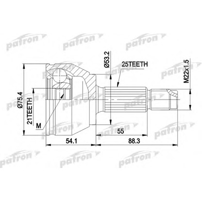 Photo Joint Kit, drive shaft PATRON PCV3385