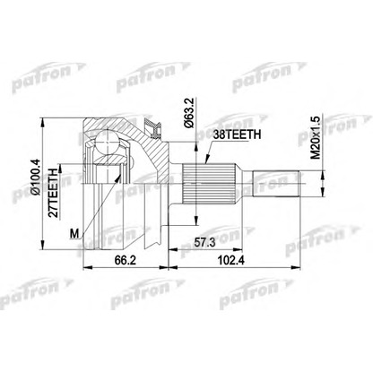 Фото Шарнирный комплект, приводной вал PATRON PCV4032