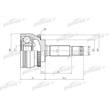 Photo Joint Kit, drive shaft PATRON PCV4324