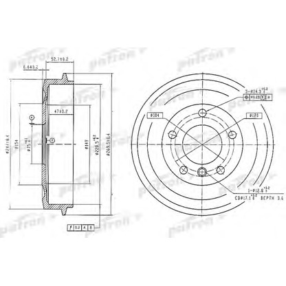 Photo Tambour de frein PATRON PDR1035